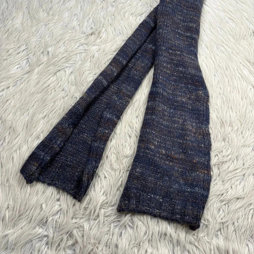 REI Men's Unisex Marled Blue Rolled Edge Skinny Scarf Hiking Gorpcore Preppy